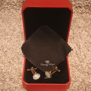 Gold and White Cufflinks